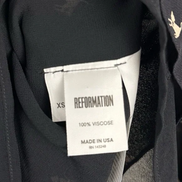 Reformation Whitby Wrap Gato Cat Print V Neck Mini Dress Women’s Sz XS - Picture 7 of 10